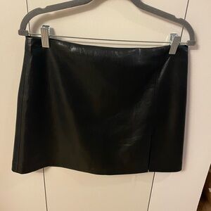 Aritzia Sunday Best Black Faux Leather Mini Skirt